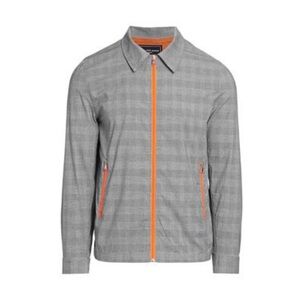 Nominee || Glen Plaid Full Zip Jacket Bomber Gray Neon Orange XL NWT